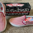 Vans Classic Slip-ON  STRIPED (CAPRI) COL#2401 BUFF White Mens 8.5 SKATE SHOES
