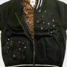 Vans LYNX Womens Zipper Front Bomber Style SATIN Jacket Black NEW M L XL NEW