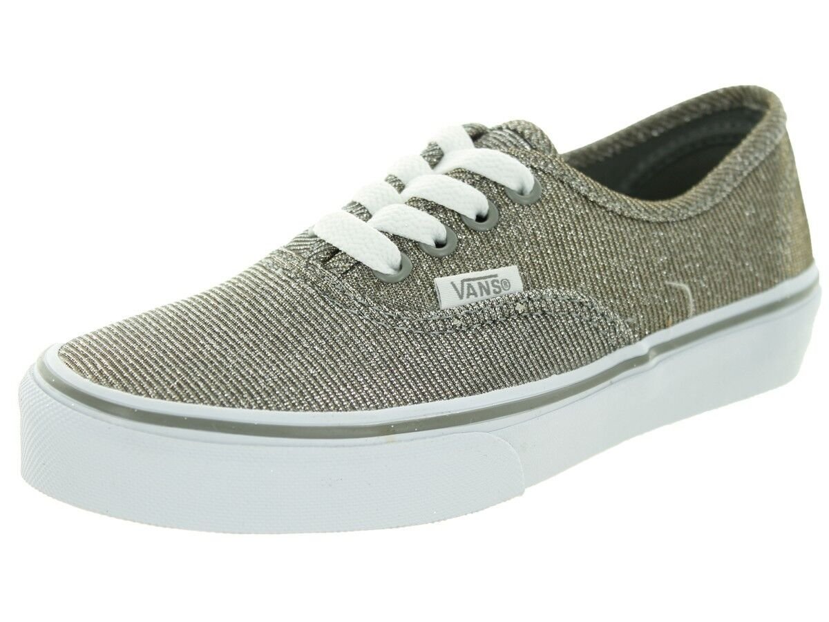 NEW VANS AUTHENTIC GLITTER TEXTILE GY TRUE WHITE SHOES 10 MENS UK 9 EUR 43 28 CM