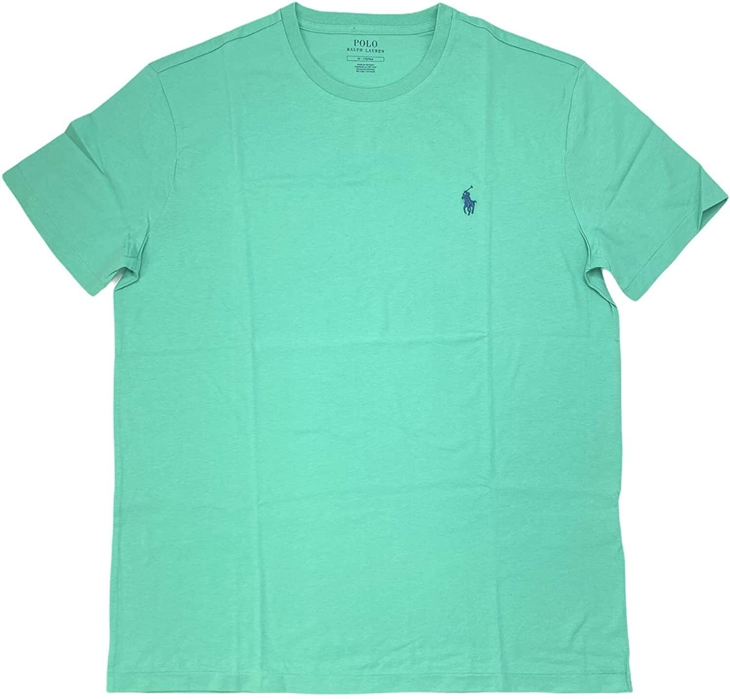 Polo Ralph Lauren Crew Neck Modern Classic-Fit T-Shirt Mens GREEN BLUE PONY L LG