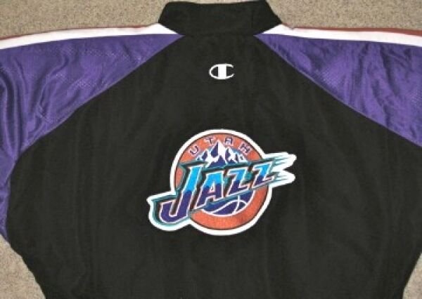 NBA CHAMPION UTAH JAZZ GAME WORN USED JACKET 46 JERSEY UNIFORM BLANK MALONE ERA