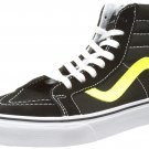 Vans Unisex Sk8-Hi Reissue Skate Shoes-Black/Neon Yellow-10.5-Women 9-Men