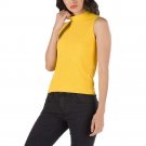 Vans OFF THE WALL Womens L OH SNAP CHROME Top YELLOW LEMON RIBBED SHIRT NEW NWT