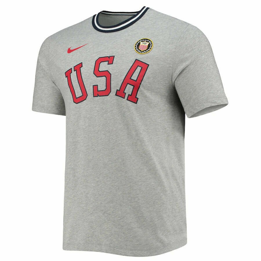 Men’s Nike Sportswear Olympic Team USA Heritage T Shirt CN1423 063 XXL GREY