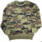 Ralph Lauren Polo Mens Crewneck Cotton Sweater Green Camo S M