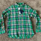 $148 Polo Ralph Lauren Long Sleeve Shirt Linen Classic Fit MENS L Green plaid LG