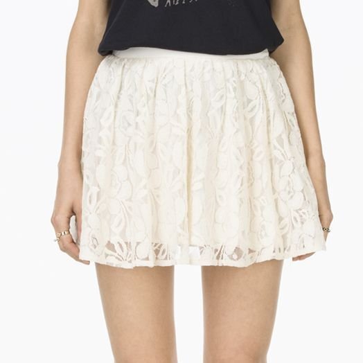 NEW VANS Off The Wall SUNSET PARK Mini Skirt Womens XL CREAM WHITE Short LACE