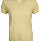 Polo Ralph Lauren Womens The CLASSIC Fit Mesh Polo Shirt Yellow Pony White XS