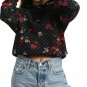 Vans Women's Botanical Check Pullover Crop Hoodie hooded sweatshirt checkerboard