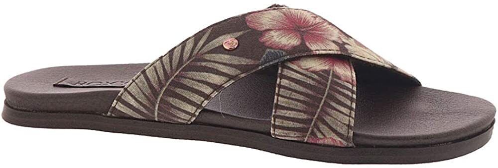 Roxy Womens Diane Brown Slip On Slide Sandals Shoes SZ 10 NEW ORIGINAL PRICE $49