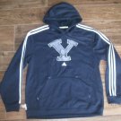 ADIDAS BYU COUGARS BRIGHAM FLEECE HOODED SWEATSHIRT FOOTBALL NCAA L LG NEW BLUE