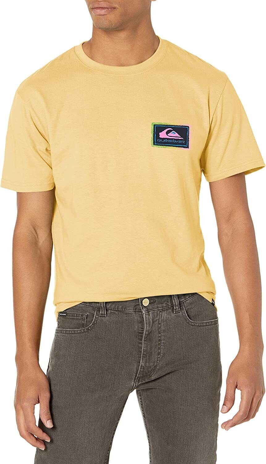 Quiksilver Men's Wide World Square Short Sleeve Tee Shirt SUNRISE YELLOW L XL