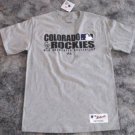 MAJESTIC COLORADO ROCKIES T SHIRT GRAY MLB NEW GREY COTTON