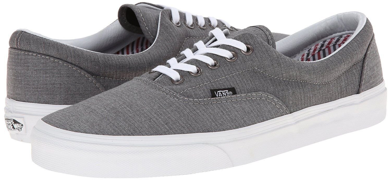 Vans Era Suiting STRIPES CHARCOAL True White Men's Classic Skate Shoes sz 6.5