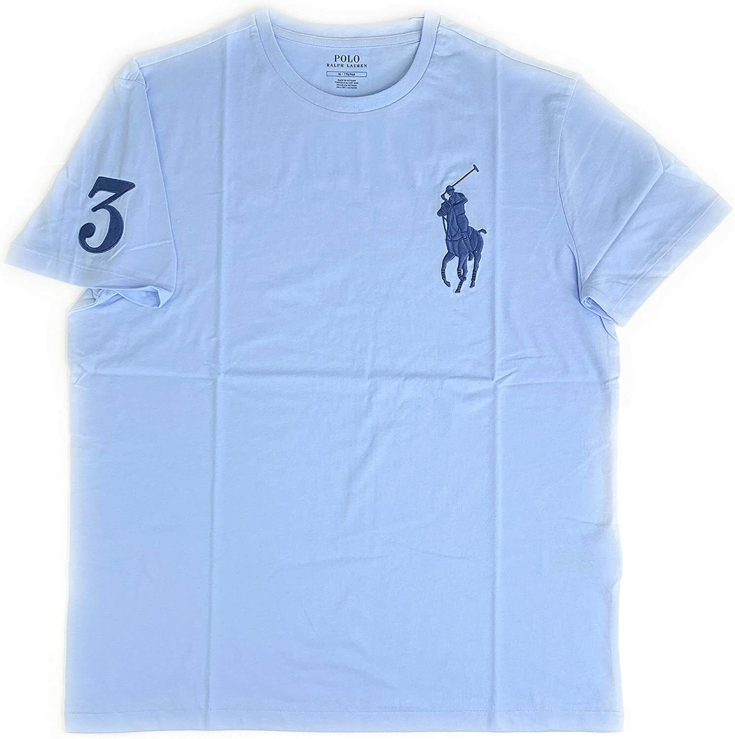 Polo Ralph Lauren Crew Neck Modern Big Pony T-Shirt Mens BLUE M Medium