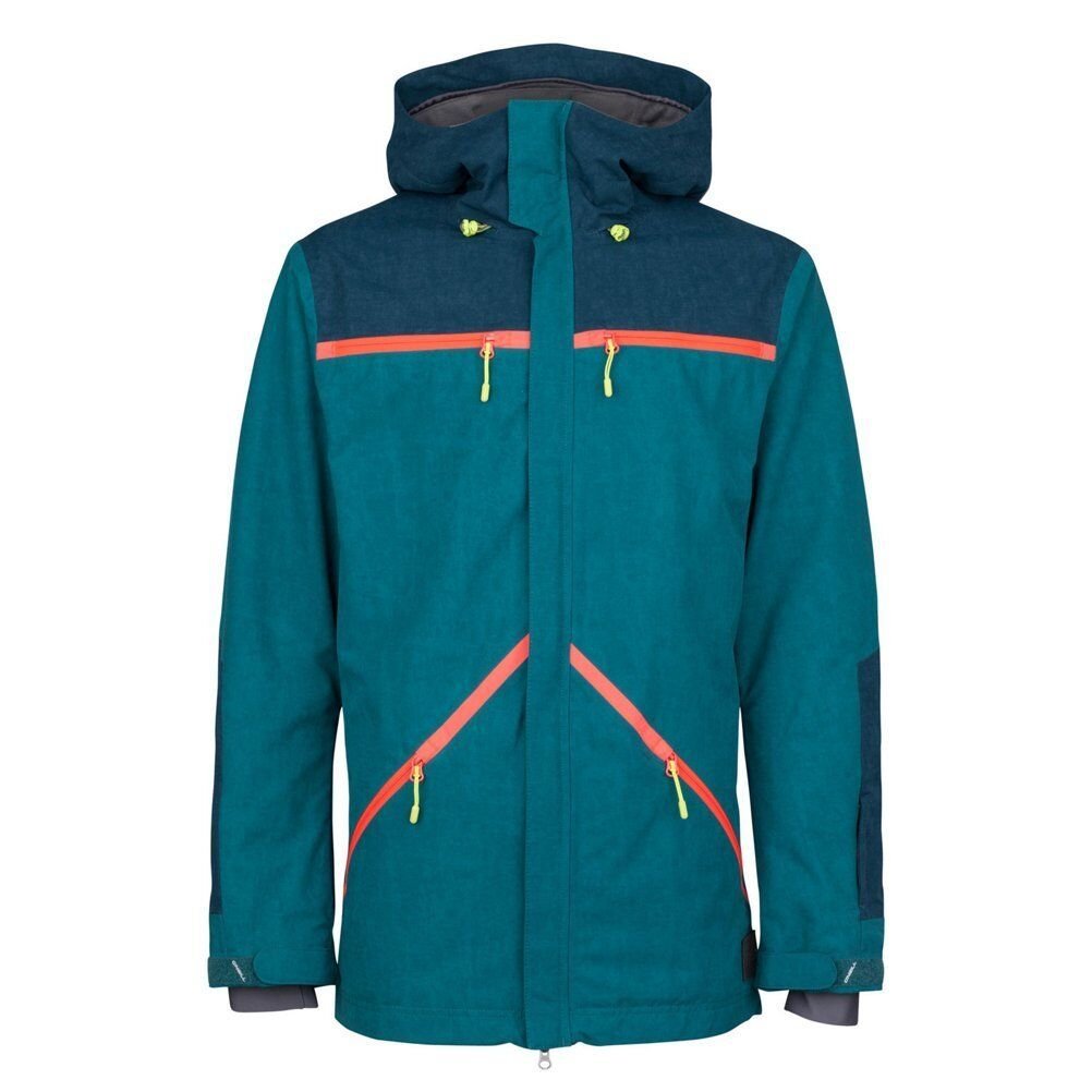 New O'Neill Men's Quest Snowboarding Jacket Green Blue M 550004C Medium