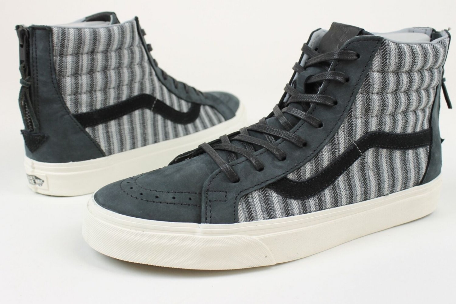 VANS SK8 HI ZIP CA ITALIAN WEAVE NUBUCK VN-XH9HUG MENS SZ 6.5 SHOES NEW