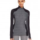 prAna Women's Medium M MD Sierra 1/4 Zip RUNNING T-Shirt STARGAZER BLACK GREY