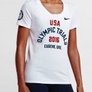 NIKE DRI-FIT TEAM USA WHITE OLYMPIC TRIALS WOMEN'S LARGE L LG T-SHIRT 801612 100