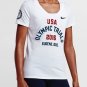 NIKE DRI-FIT TEAM USA WHITE OLYMPIC TRIALS WOMEN'S LARGE L LG T-SHIRT 801612 100