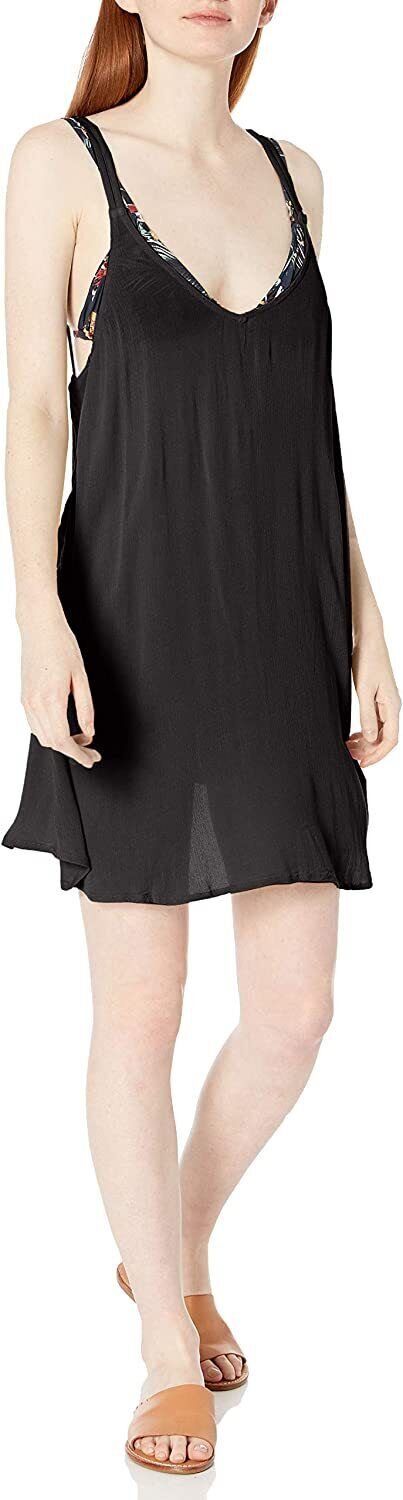 Roxy Women's XS Chill Day Cover Up Dress BLACK BEACH NEW SUN