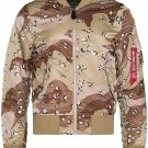 ALPHA INDUSTRIES MA-1 DOUBLE CAMO CHOCOLATE CHIP BLOOD CHIT FLIGHT JACKET S Sm