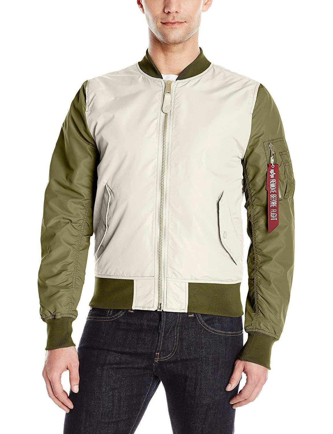 ALPHA INDUSTRIES L-2B Dragonfly Blood Chit Rev Jacket White/Green XS S M $150