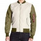 ALPHA INDUSTRIES L-2B Dragonfly Blood Chit Rev Jacket White/Green XS S M $150