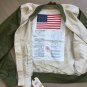 ALPHA INDUSTRIES L-2B Dragonfly Blood Chit Rev Jacket White/Green XS S M $150