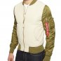 ALPHA INDUSTRIES L-2B Dragonfly Blood Chit Rev Jacket White/Green XS S M $150