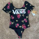 Vans New BOTANIC FLORAL LEOTARD Bodysuit SHORT SLEEVE Women's Size XS SCOOP NECK