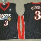 WOMENS REEBOK IVERSON PHILADELPHIA 76ERS JERSEY NEW XL XLARGE NEW BLACK