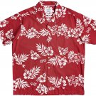 Quiksilver Mens XL FLORAL FEELINGS RED Button Down WATERMAN REGULAR FIT Shirt