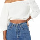 Roxy Women's WHITE Bali Shore Off The Shoulder Top PEASANT CASUAL SHIRT SZ S M