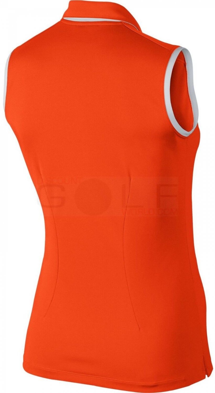NIKE GOLF DRY DRI FIT WOMENS SHIRT XL VICTORY SLEEVELESS ORANGE WHITE 725599 891