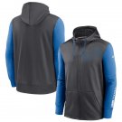 Nike Detroit Lions Gray Left Chest Mascot Therma Full Zip Hoodie MENS M MEDIUM