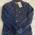 Levis Womens S M L XL Ex-Boyfriend BLUE Trucker Jacket DENIM 419600001 WHITE TAB