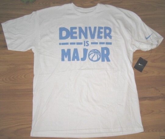 NEW NIKE DENVER IS MAJOR TEE SHIRT LARGE L T WHITE