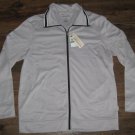 Men's PERRY ELLIS AMERICA Track TOP TT Jacket M MD SILVER CROME BLACK ZIP $80
