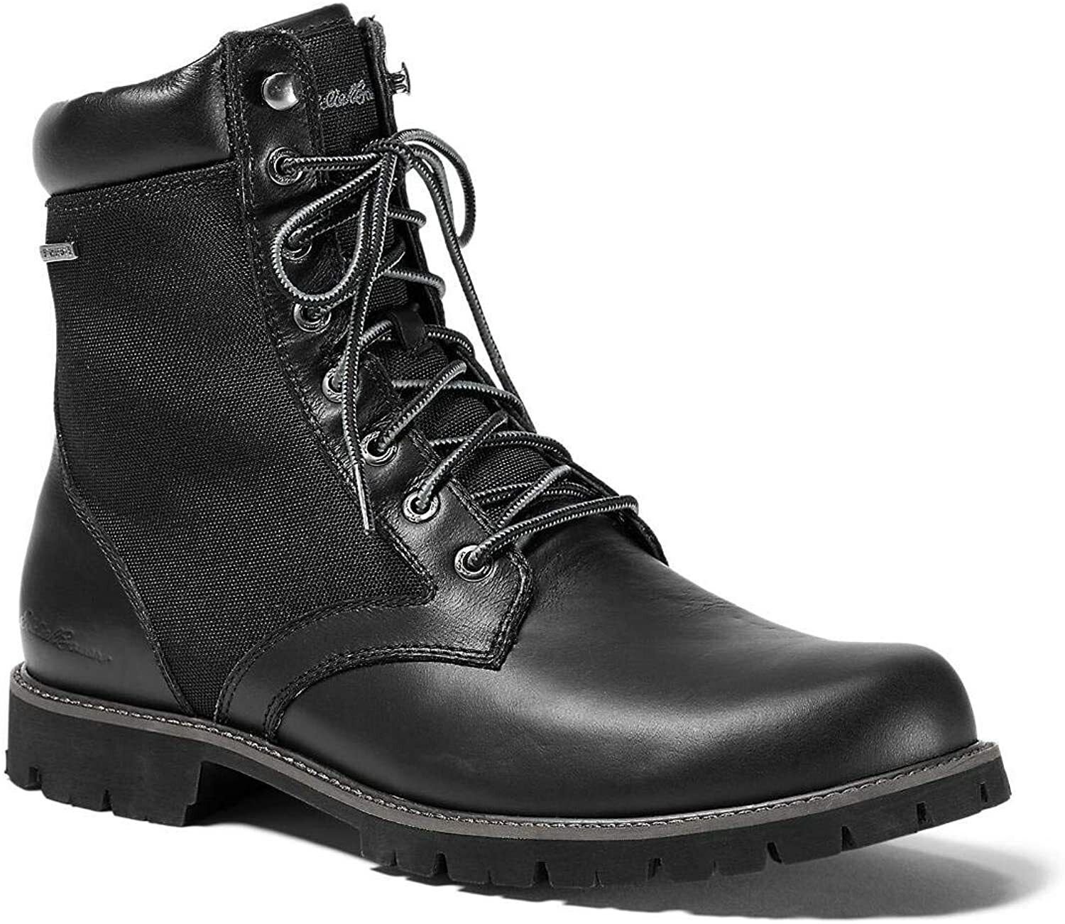 Eddie Bauer Mens Severson Plain-Toe Black Regular Boots13 leather weatheredge