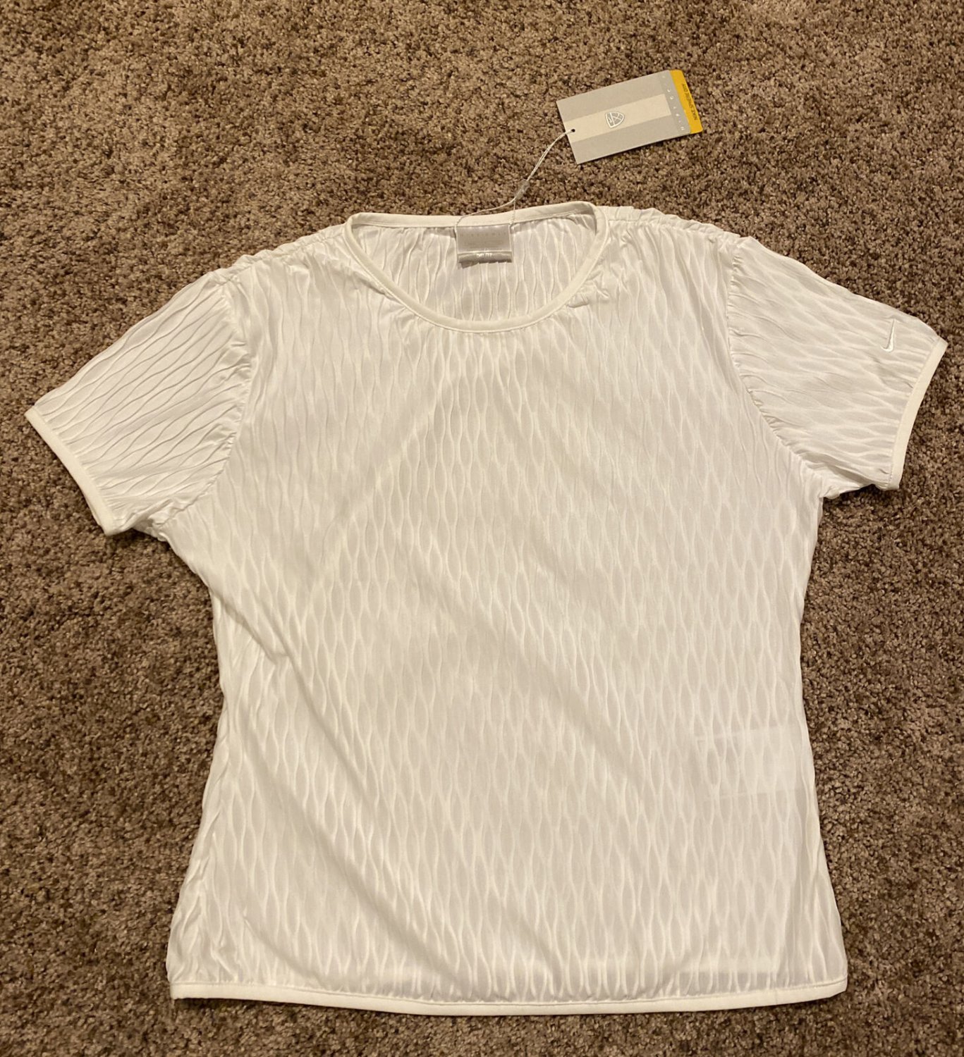 NIKE DRI FIT DRY SPHERE WOMENS GOLF SHIRT S 4 6 NEW W LADIES WHITE NWT SMALL
