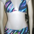 La Blanca Multicolored Abstract Printed Bikini Bottoms & TOP Swim Skirt Sz 8