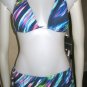 La Blanca Multicolored Abstract Printed Bikini Bottoms & TOP Swim Skirt Sz 8