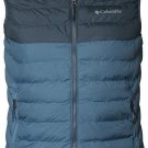 Columbia Men's New WHITE OUT Full Zip Puffer Vest M NWT $110 BLUE GREY