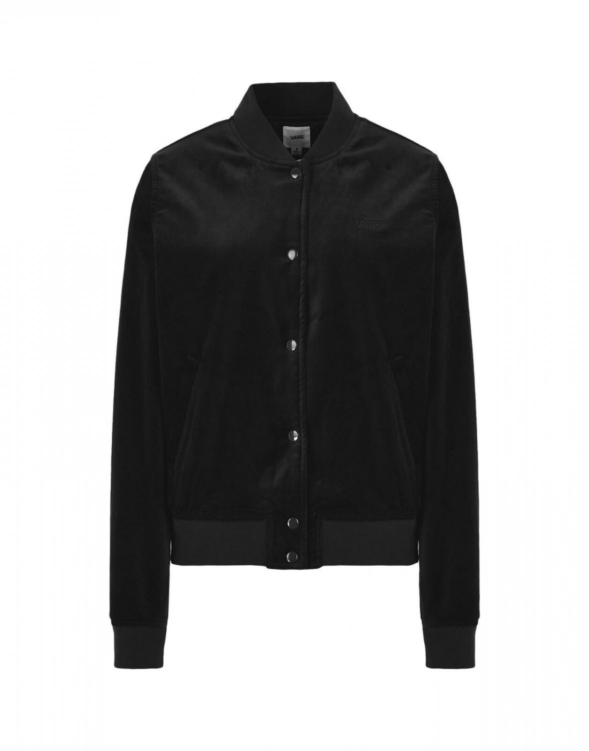 NEW VANS UPTOWN JACKET COAT BLACK VELVET $100 XS BOMBER NWT BUTTON FRONT