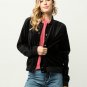 NEW VANS UPTOWN JACKET COAT BLACK VELVET $100 XS BOMBER NWT BUTTON FRONT