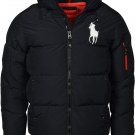 Polo Ralph Lauren Big Pony Hooded Down Puffer Jacket Coat BLACK RED M L XL XXL