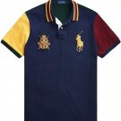 Polo Ralph Lauren Mens Custom Slim Fit Big Pony Logo Polo Shirt MULTI CREST XXL