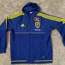 Adidas RSL Real Salt Lake FULL ZIP JACKET TOP XL BLUE RED WINDBREAKER HOODED NEW