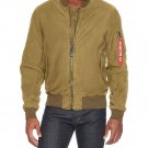AUTHENTIC ALPHA INDUSTRIES MENS MA-1 CTN FLIGHT JACKET OLIVE M MEDIUM NEW TAN